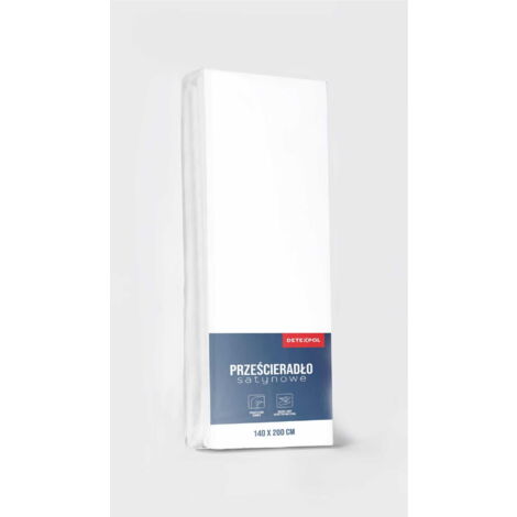 Drap-housse satin 220x200 microfibre blanc