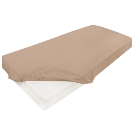 Drap-housse satin 220x200x25, beige16, MATEX