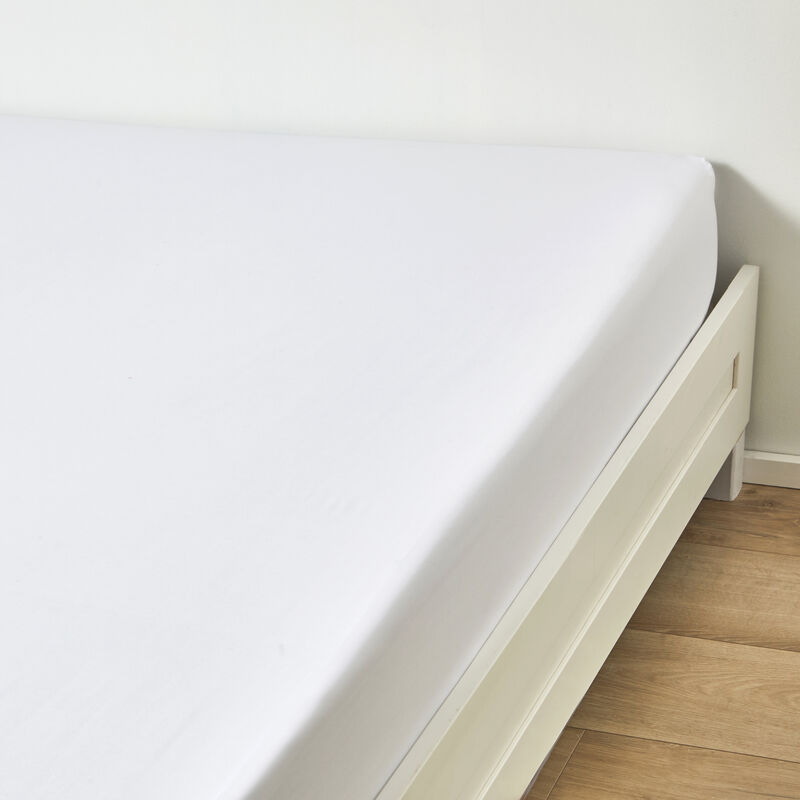 Terre De Nuit - Drap housse Satin Blanc 160x200 cm