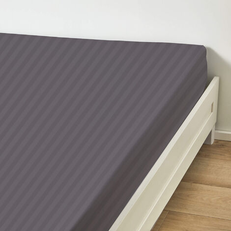 Drap housse Satin Gris Perle 140x190 cm