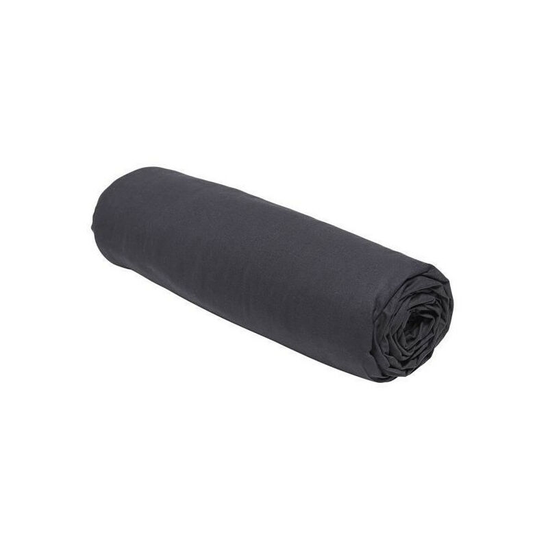 Drap housse TODAY Essential - 140 x 190 cm - 2 personnes - 100% Coton uni - Fusain