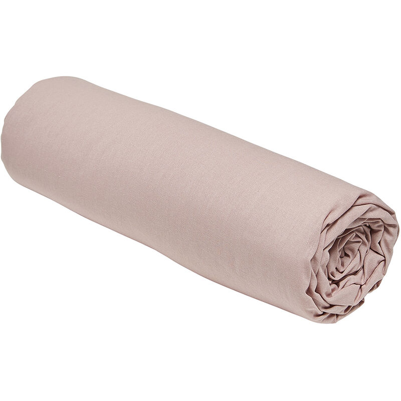 Today - Drap housse 100% coton 160x200 extensible bonnet 25 cm Rose