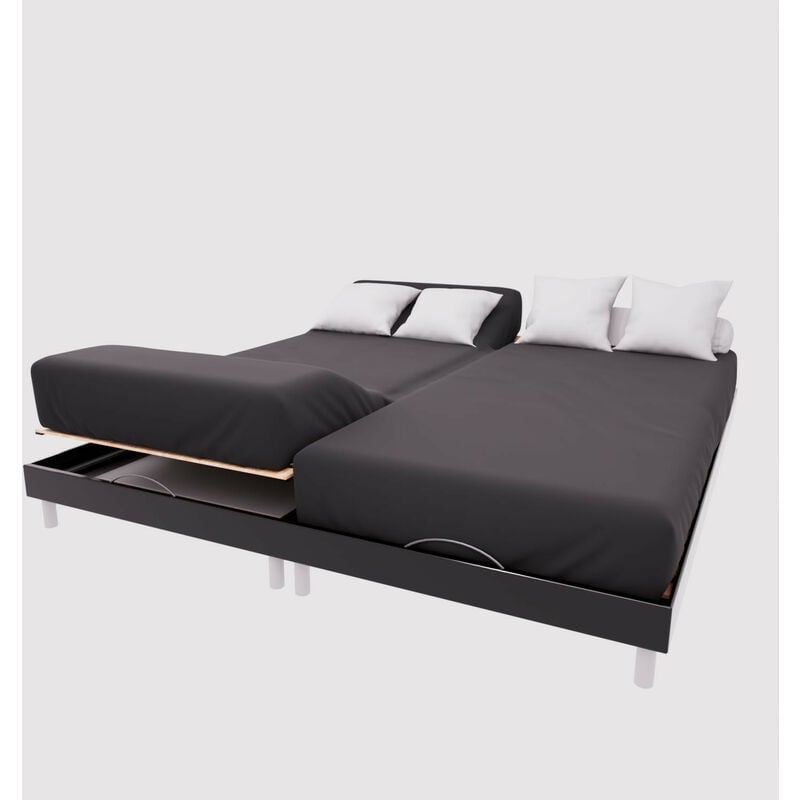 Soleil D Ocre - Drap housse tpr en coton 57 fils 2x70x190 cm uni noir, par Soleil d'Ocre