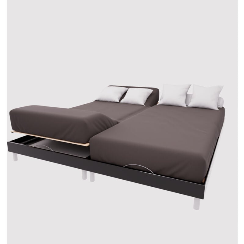 Soleil D Ocre - Drap housse tpr en coton 57 fils 2x70x190 cm uni brun, par Soleil d'Ocre