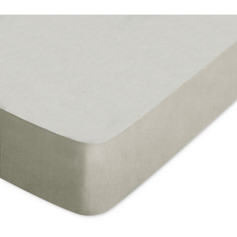 Drap housse uni 160x200 cm bonnet 50 cm coton alto écru - Conforama