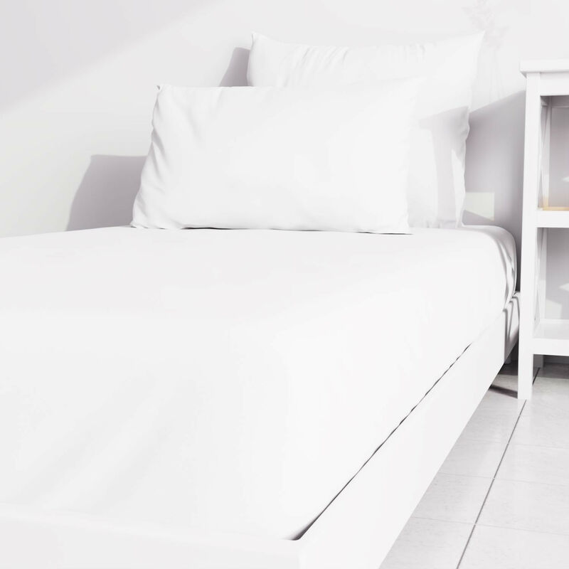 Drap housse uni 80x190 cm ZZZ blanc Drap housse uni 80x190 cm ZZZ blanc