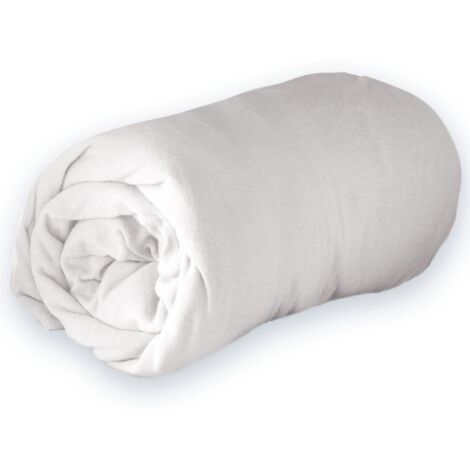 Drap housse uni - 160 x 200 cm - Jersy - Blanc - Livraison gratuite