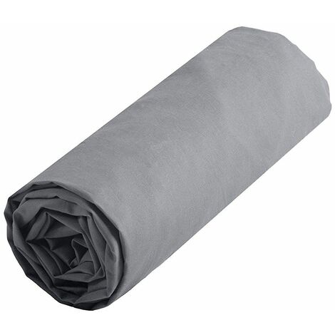Drap housse uni 90 x 190 cm - Couleur Gris Perle