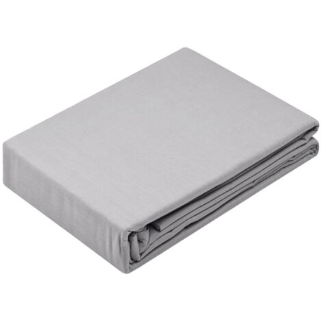 Drap housse uni en coton bio Gris Perle 140x190 cm