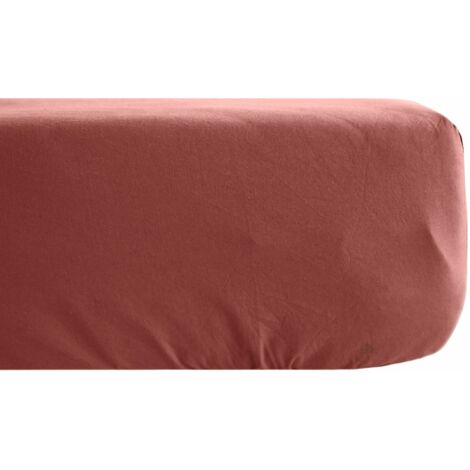 Drap housse uni percale de coton MANOIR Bonnet de 35 cm 120x190 cm