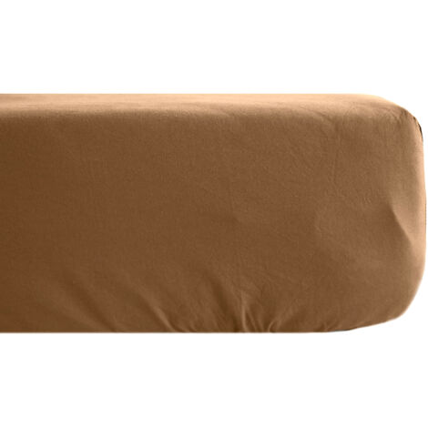 Drap housse uni percale de coton MANOIR Bonnet de 35 cm 90x190 cm