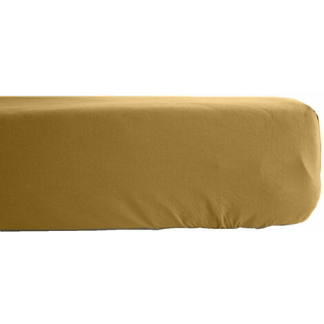 Drap housse vieil or en percale de coton 80 fils 90 cm