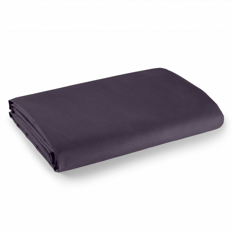 UNIVERS D COR Drap plat 1 place et 2 places 100% coton/57 fils/cm&acute; - prune - 180 x 290 cm pour lit 1 place - Prune