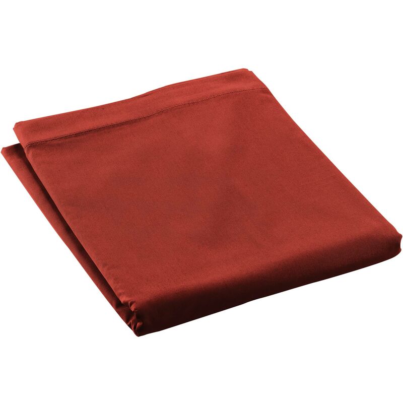 Douceur D'intérieur - Drap plat 180 x 290 cm Percale de coton tomette