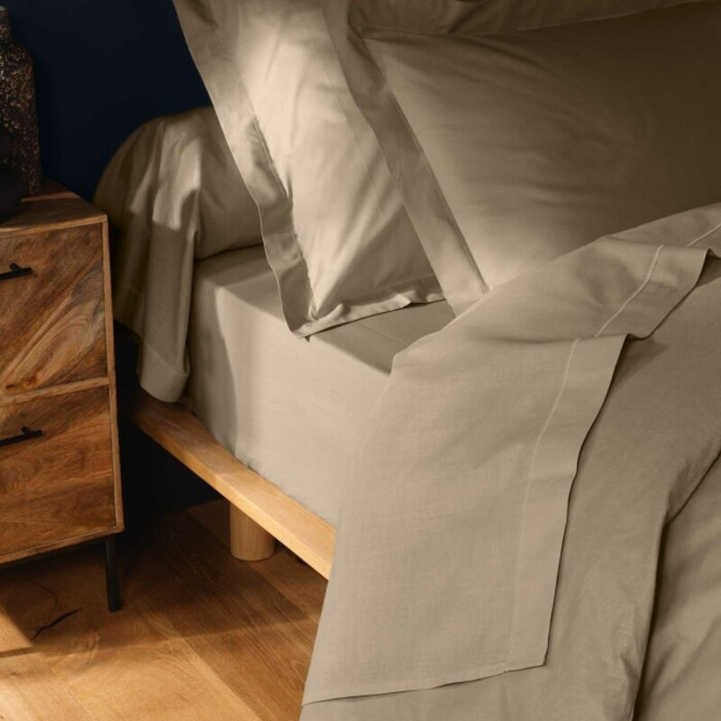Bricoline - Drap plat 2 pers. 240 x 300 cm coton 57 fils Lina Sable