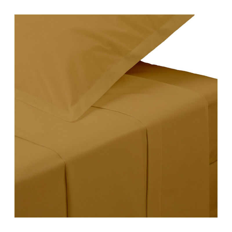 Drap Plat 2 Personnes 'Percale' 240x290cm Mordoré