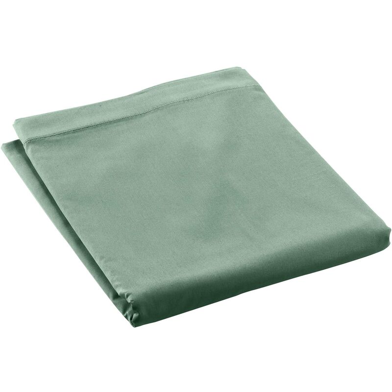 Douceur D'intérieur - Drap plat 240 x 300 cm Percale de coton tilleul
