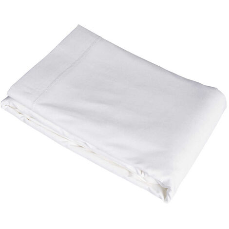 Drap plat blanc 100% coton 180x290 - Blanc