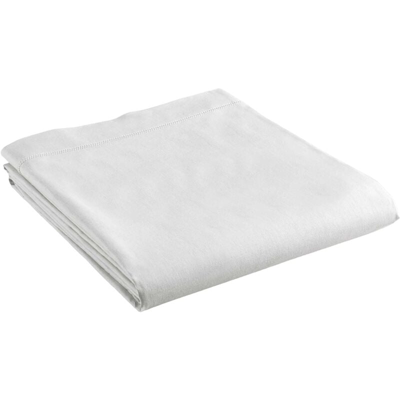 1001kdo - drap plat coton 180 x 290 cm emotion blanc