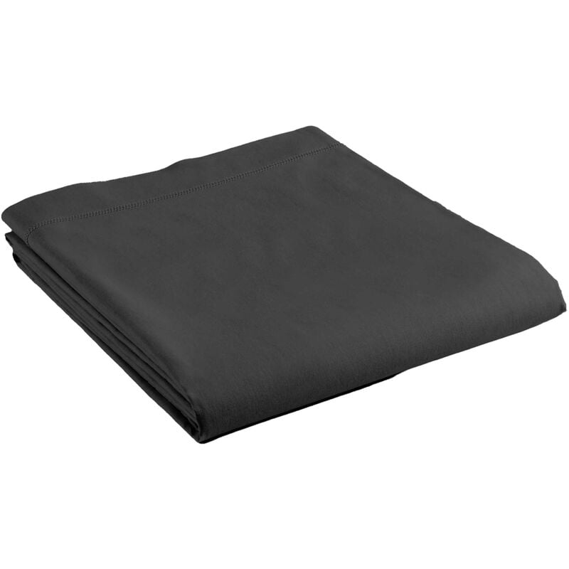 1001kdo - drap plat coton 180 x 290 cm emotion noir