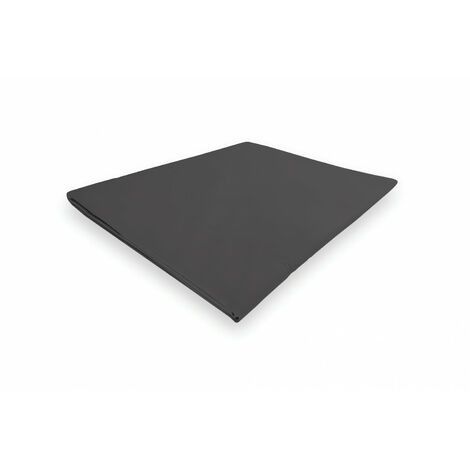 Drap plat en coton 180x290 cm PERCALE anthracite, par Soleil d'ocre