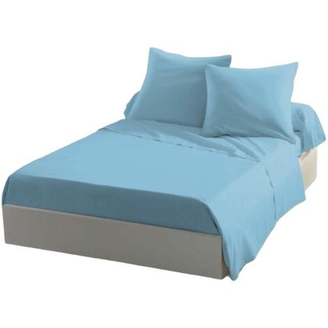 Drap plat - HOME LINGE PASSION - HP72102 - Microfibre 82 g - 180 x 290 cm - Bleu ciel