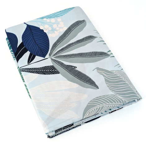 Drap plat percale de coton MOOREA PACIFIC bleu cobalt 180x290 cm
