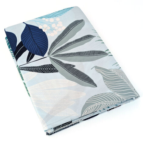 Drap plat percale de coton MOOREA PACIFIC bleu cobalt 240x310 cm