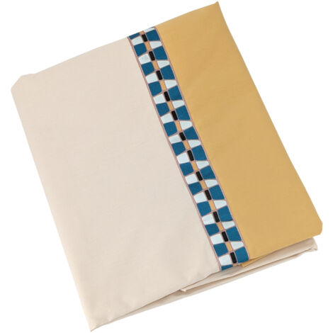 Drap plat percale de coton ROMY AMBRE 240x310 cm