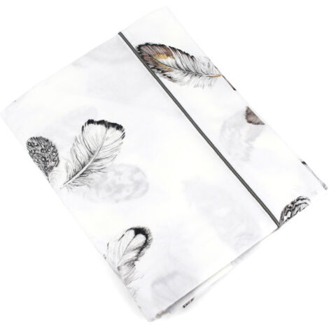 Drap plat percale pur coton PLUMES 240x310 cm