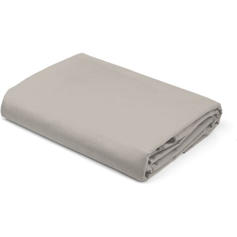Drap satin 220x200 plat sans élastique Beige