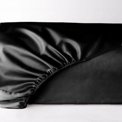 Drap satin noir avec élastique 140x200 MARO HOME