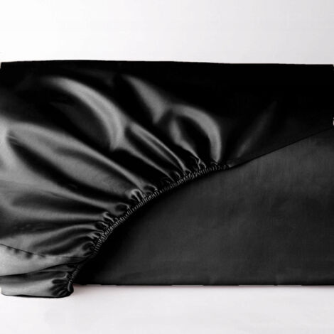 Drap satin noir avec élastique 200x200 MARO HOME