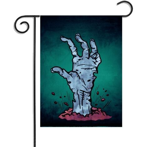 Drapeau d Halloween, drapeau d Halloween, drapeau de jardin de cour d impression numérique double face en lin de style nordique (30×45 cm)