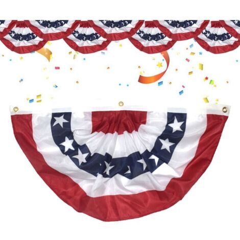 Drapeau de jardin américain Drapeau de ventilateur USA Drapeau patriotique à rayures étoiles Décoration extérieure