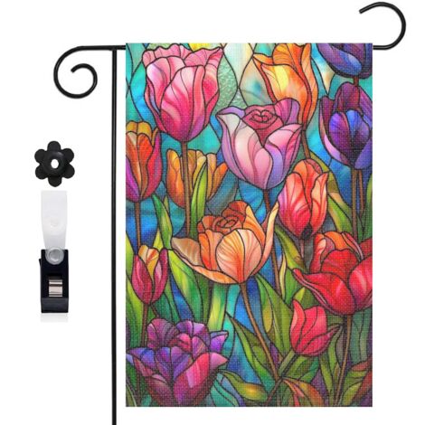 Drapeau de jardin bienvenue 30 x 45 cm motif classique et élégant toile double face pour extérieur durable