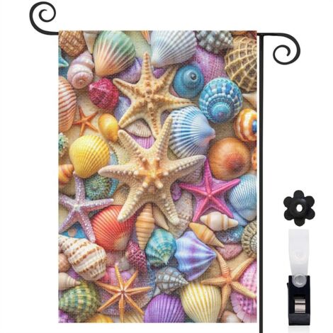 Drapeau de jardin Bienvenue en lin lavable 30 x 45 cm double face décoration intérieure