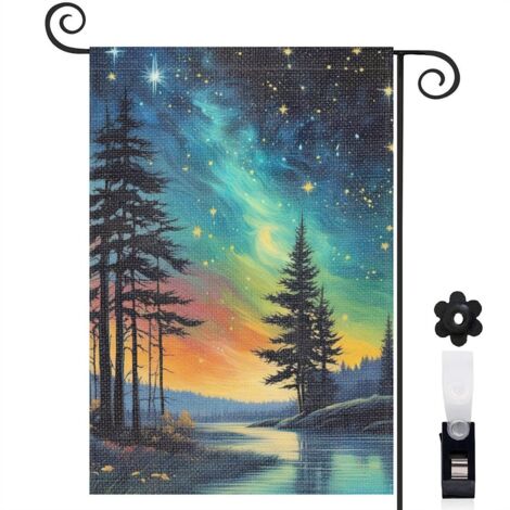 Drapeau de jardin Bienvenue en lin lavable 45 x 30 cm décoratif et élégant jardin et cour