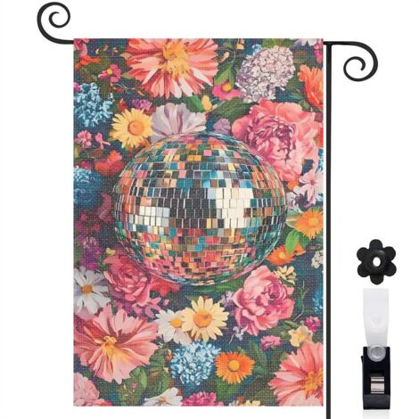 Drapeau de jardin Bienvenue en lin lavable 45 x 30 cm double face décoration intérieure