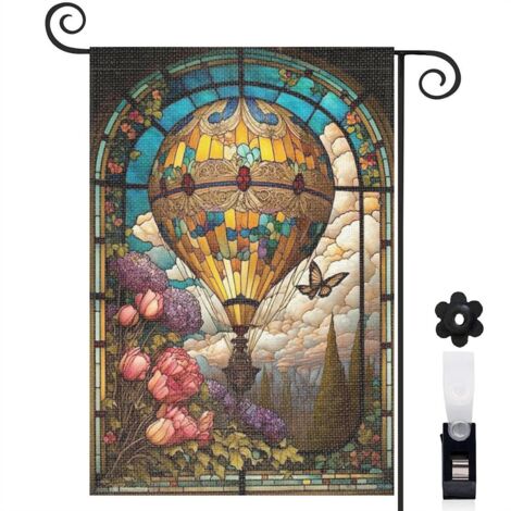 Drapeau de jardin Bienvenue en tissu polyester durable 30 x 45 cm lavable décoration extérieure