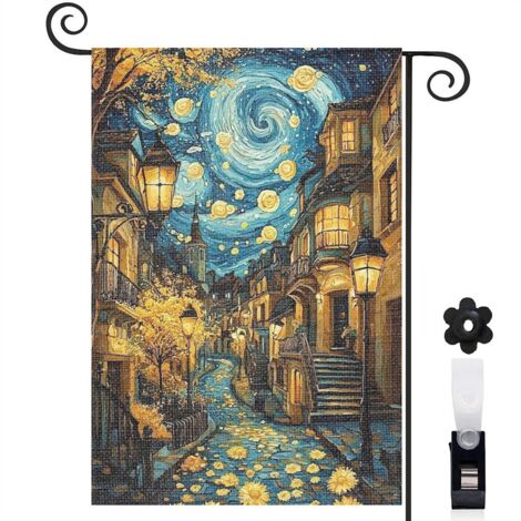 Drapeau de jardin Bienvenue en tissu polyester durable 45 x 30 cm double face entrée et porche