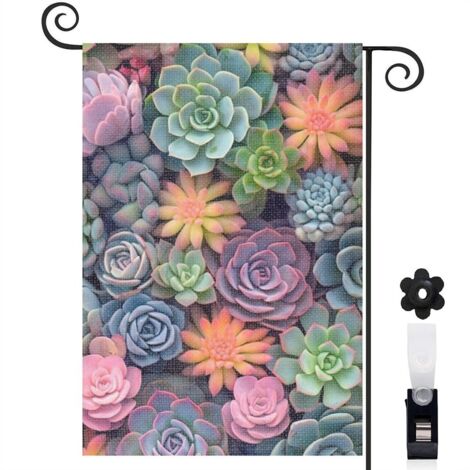 Drapeau de jardin Bienvenue en tissu résistant 30 x 45 cm décoratif et élégant maison de campagne