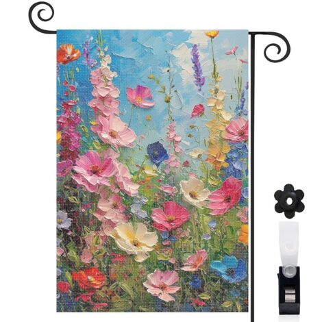 Drapeau de jardin Bienvenue en tissu résistant 30 x 45 cm décoratif et élégant mariage