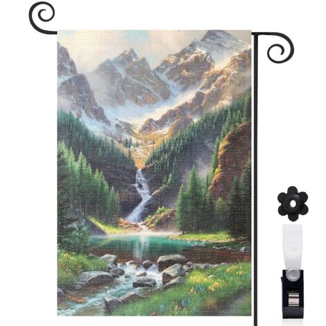 Drapeau de jardin Bienvenue en tissu résistant 30 x 45 cm vertical jardin et cour