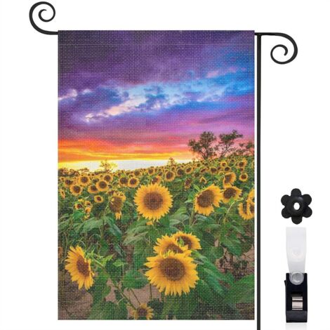 Drapeau de jardin Bienvenue en tissu résistant 30 x 45 cm vertical maison de campagne