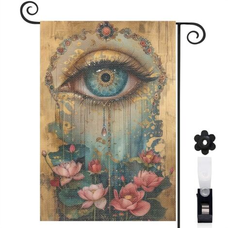 Drapeau de jardin Bienvenue en toile de jute 30 x 45 cm vertical décoration intérieure
