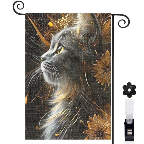Drapeau de jardin Bienvenue en toile de jute 30 x 45 cm vertical décoration saisonnière pour jardin