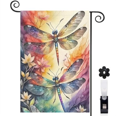 Drapeau de jardin Bienvenue en toile de jute 30 x 45 cm vertical mariage