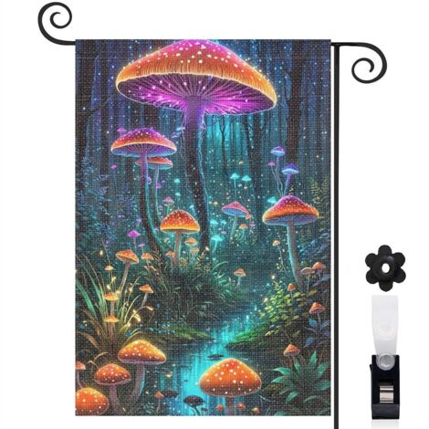 Drapeau de jardin Bienvenue en toile double face 30 x 45 cm décoratif et élégant décoration extérieure