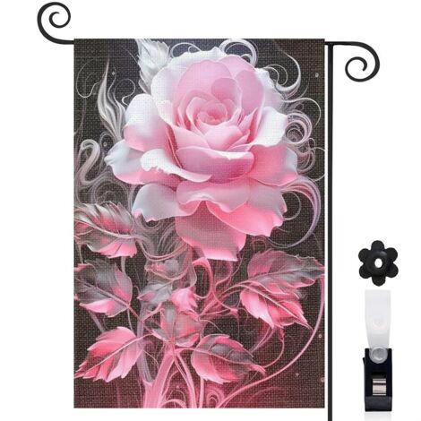 Drapeau de jardin Bienvenue en toile double face 30 x 45 cm double face mariage
